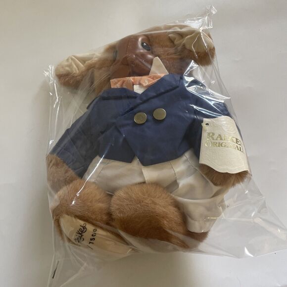 VTG ROBERT RAIKES "Uncle Vincent"‎ Plush Carved Wooden Face Stuffed Animal 16" - Picture 10 of 10